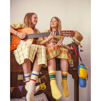 Piupiuchick Socks Yellow With Green & Red Stripes - Studio Play
