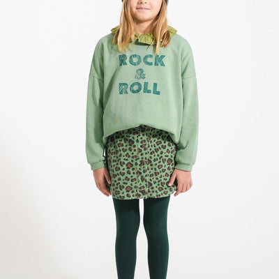 Piupiuchick Sweatshirt Green With "rock & roll" Print - Studio Play