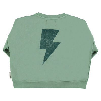 Piupiuchick Sweatshirt Green With "rock & roll" Print - Studio Play