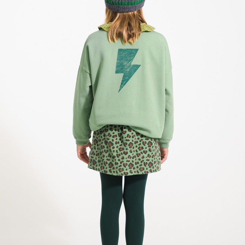 Piupiuchick Sweatshirt Green With "rock & roll" Print - Studio Play