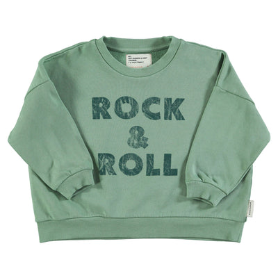 Piupiuchick Sweatshirt Green With "rock & roll" Print