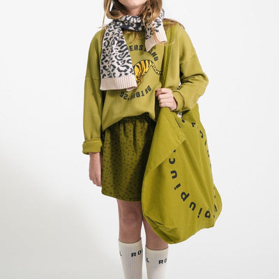 Piupiuchick Sweatshirt Olive Green With Tiger Print - Studio Play