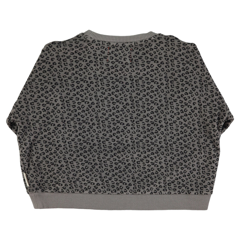 Piupiuchick Terry Cotton Sweatshirt Grey With Animal Print - Studio Play