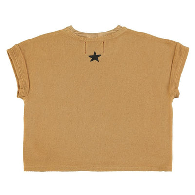 Piupiuchick Terry Cotton T'shirt Mustard With Tiger Print