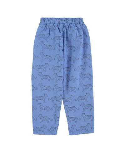 Piupiuchick Unisex Trousers Blue With Black Tigers