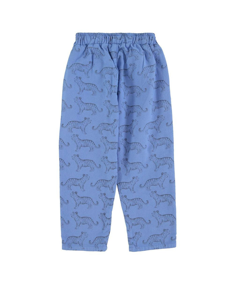 Piupiuchick Unisex Trousers Blue With Black Tigers
