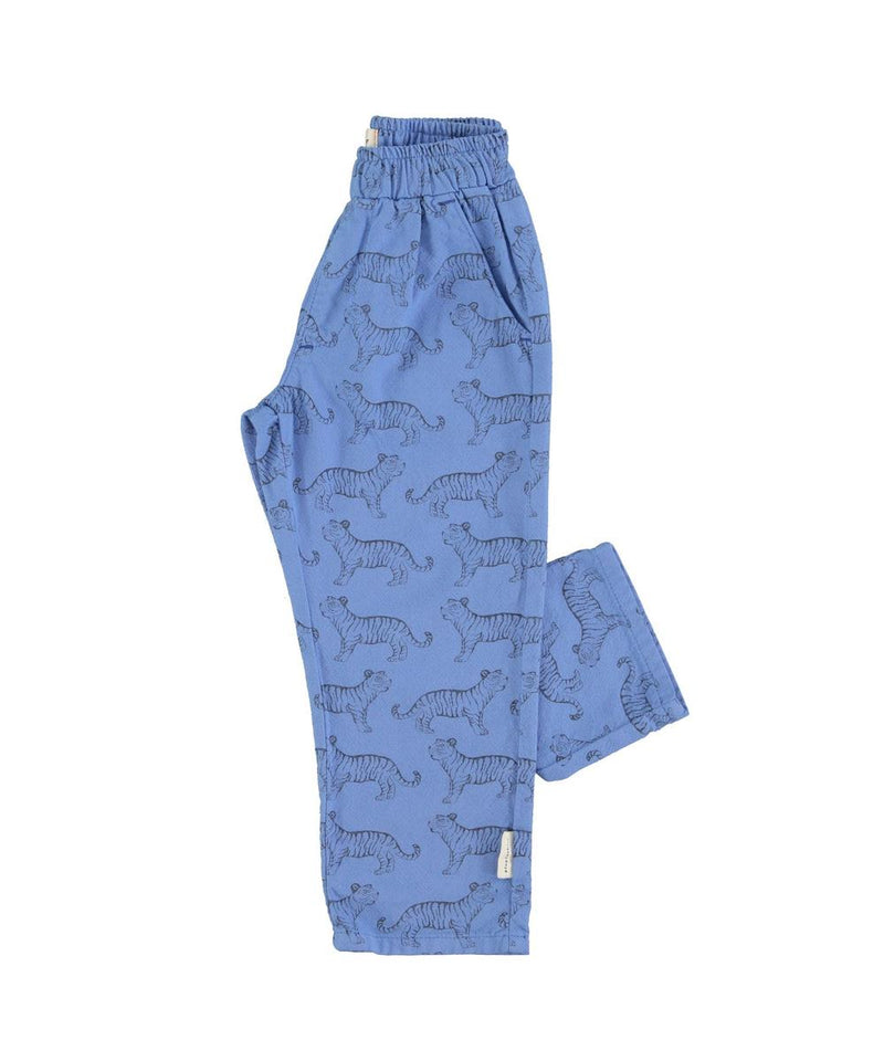 Piupiuchick Unisex Trousers Blue With Black Tigers