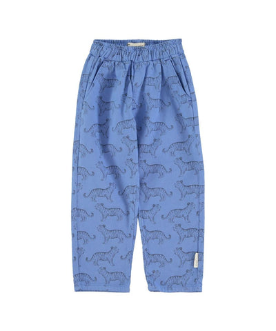 Piupiuchick Unisex Trousers Blue With Black Tigers