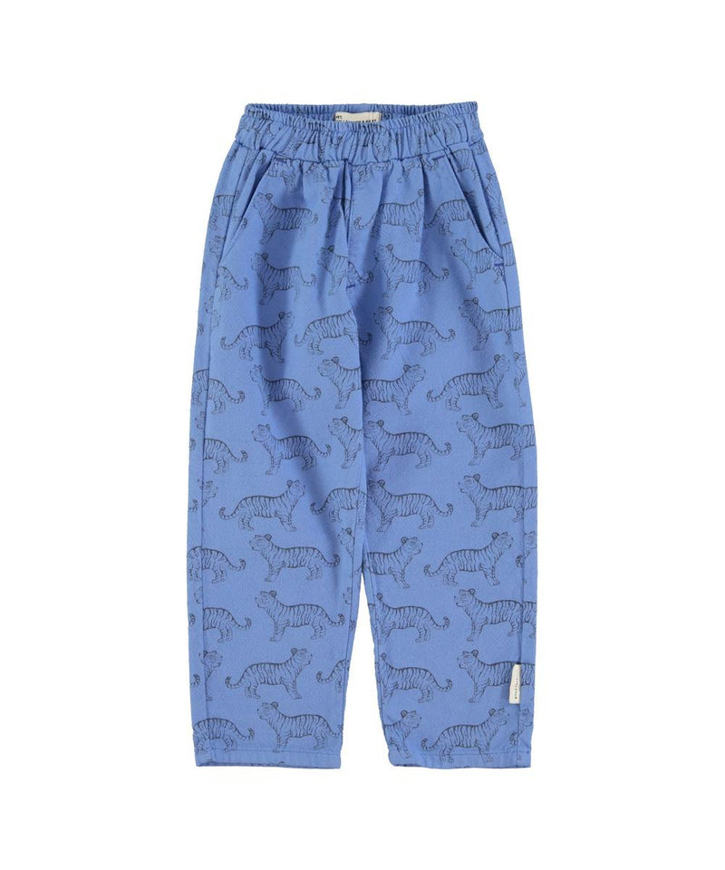 Piupiuchick Unisex Trousers Blue With Black Tigers