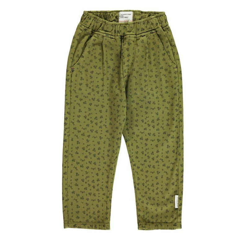 Piupiuchick Unisex Trousers Khaki With Black Flowers - Studio Play