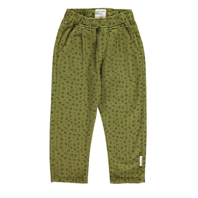 Piupiuchick Unisex Trousers Khaki With Black Flowers