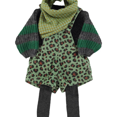 Piupiuchick Baby Knitted Sweater Grey & Green Stripes