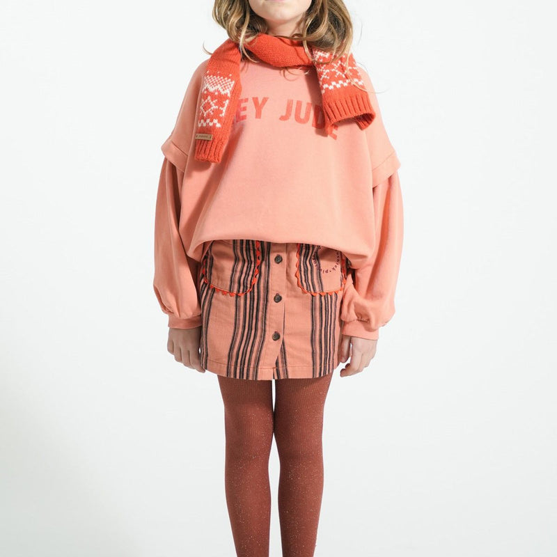 Piupiuchick Short Skirt Pink With Black Stripes