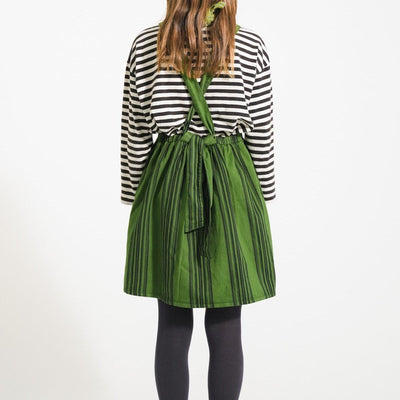 Piupiuchick Short Dress Green With Black Stripes