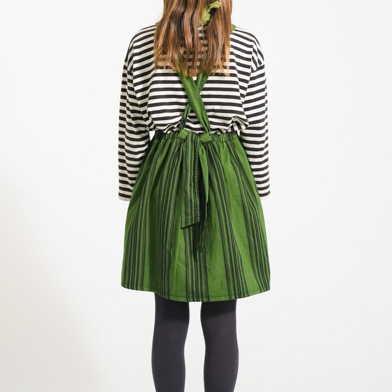 Piupiuchick Short Dress Green With Black Stripes