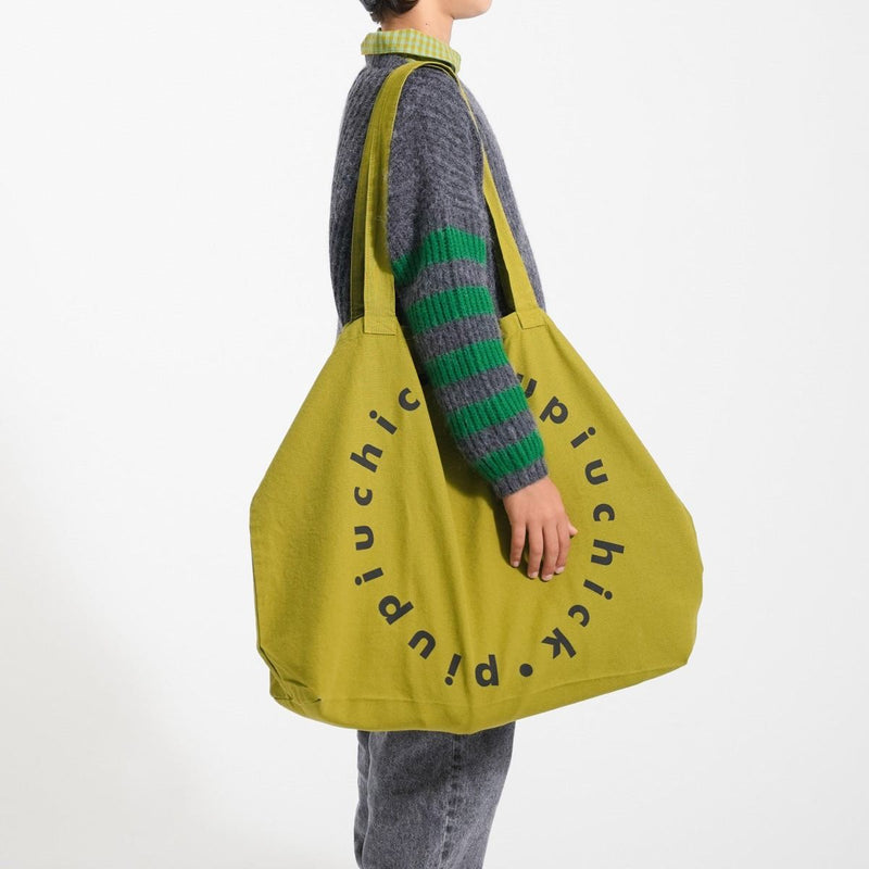 Piupiuchick Knitted Sweater Grey & Green Stripes