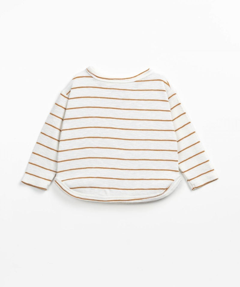 Play Up Baby long sleeve striped tee white/brown