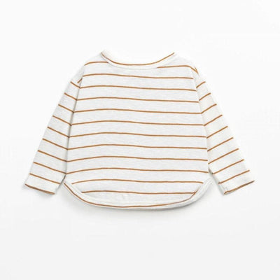 Play Up Baby long sleeve striped tee white/brown - Studio Play