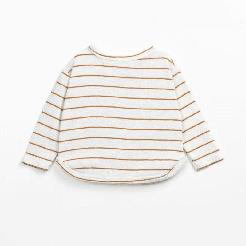 Play Up Baby long sleeve striped tee white/brown - Studio Play