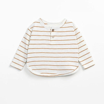 Play Up Baby long sleeve striped tee white/brown - Studio Play