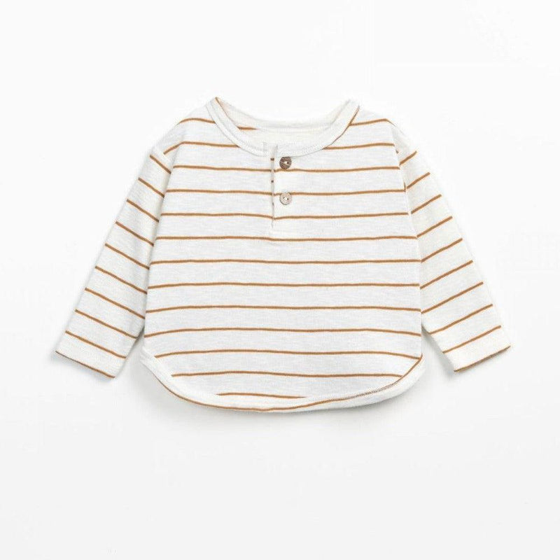 Play Up Baby long sleeve striped tee white/brown - Studio Play