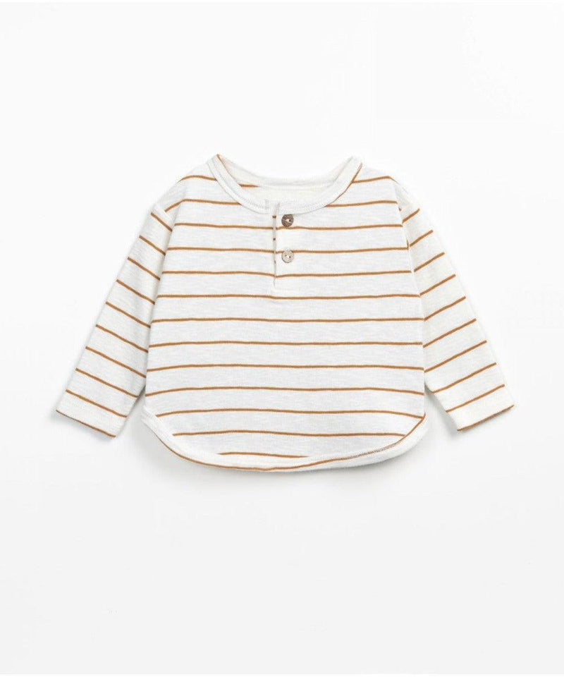 Play Up Baby long sleeve striped tee white/brown