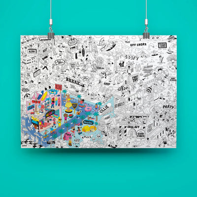 OMY Kleurposter Surf & Skate