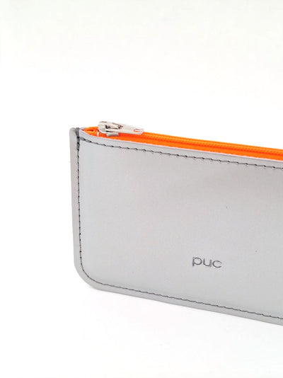 Puc Easy Wallet Silver/Neon Orange Zipper
