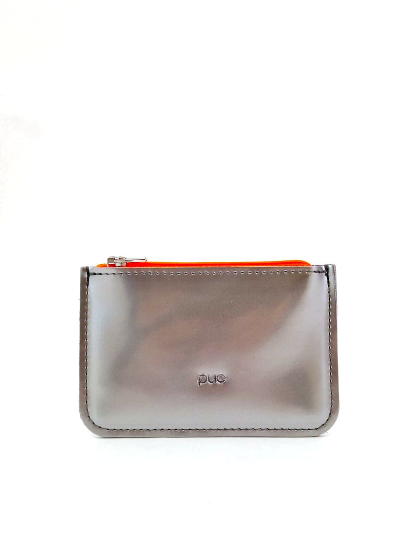 Puc Easy Wallet Silver/Neon Orange Zipper