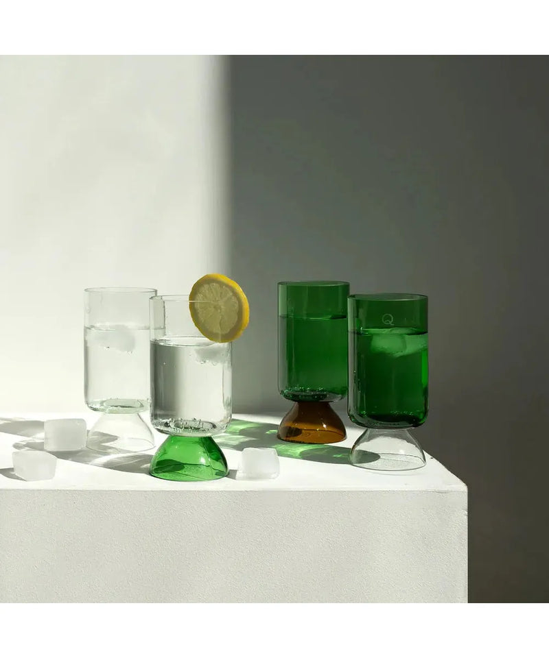 Q De Bouteilles Glas Met Steel Débattre Set of 2