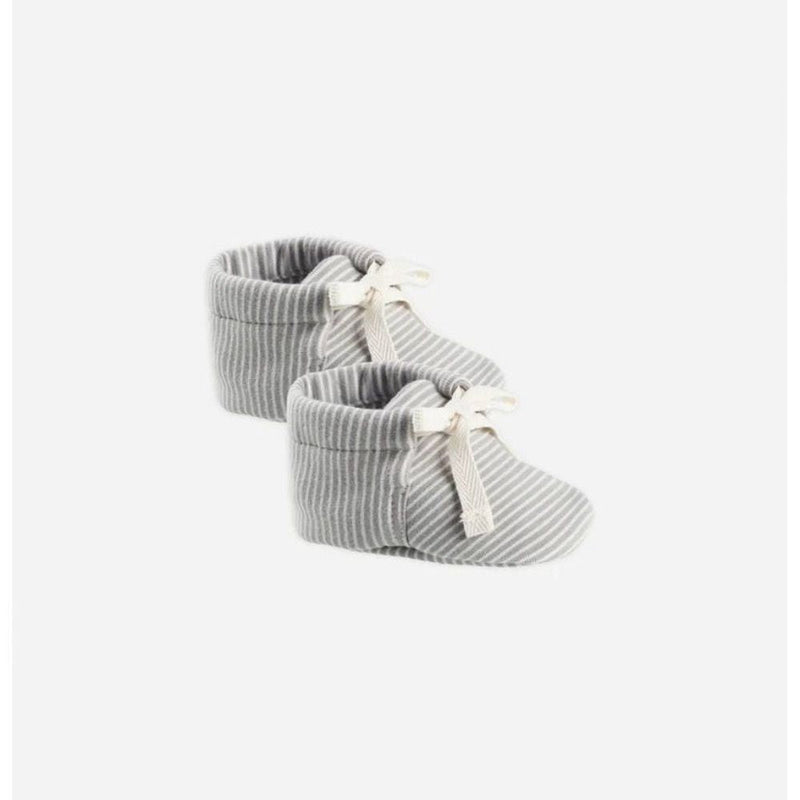 Quincy Mae Baby Booties Blue Micro Stripe - Studio Play