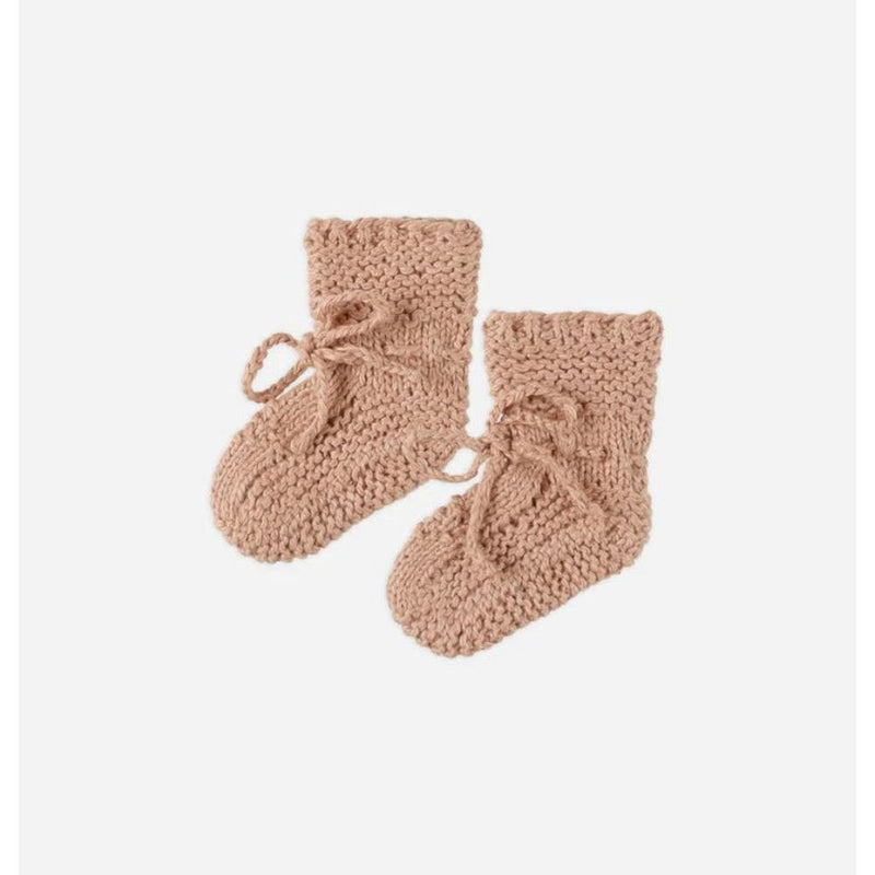Quincy Mae Baby Knit Booties Heathered Rose - Studio Play