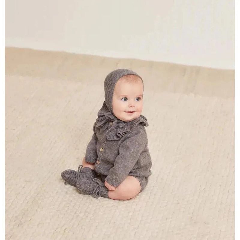 Quincy Mae Baby Knit Booties Latte Speckled - Studio Play