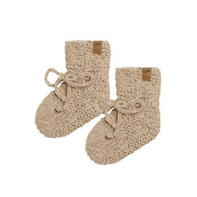 Quincy Mae Baby Knit Booties Latte Speckled - Studio Play