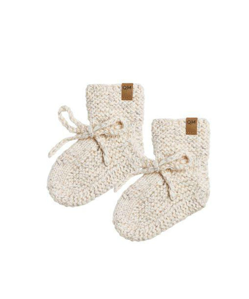 Quincy Mae Baby Knit Booties Natural Speckled