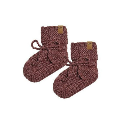 Quincy Mae Baby Knit Booties Plum Heathered - Studio Play
