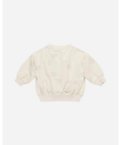 Quincy Mae Baby Relaxed Sweater Dragons Natural