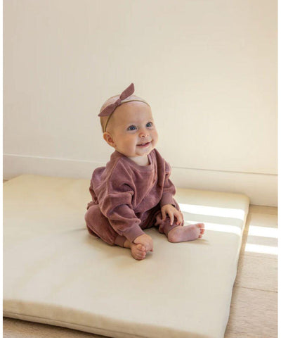 Quincy Mae Baby Velour Relaxed Sweatpants Fig