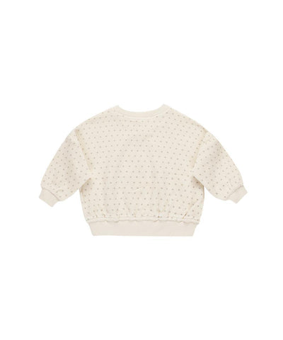 Quincy Mae Baby Velour Relaxed Sweatshirt Polka Dot
