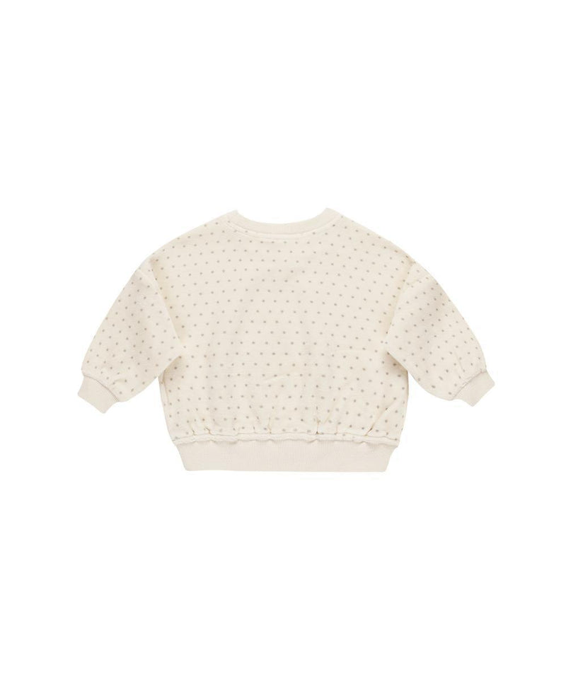 Quincy Mae Baby Velour Relaxed Sweatshirt Polka Dot