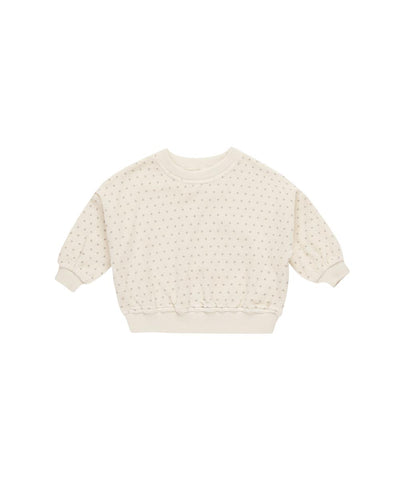 Quincy Mae Baby Velour Relaxed Sweatshirt Polka Dot
