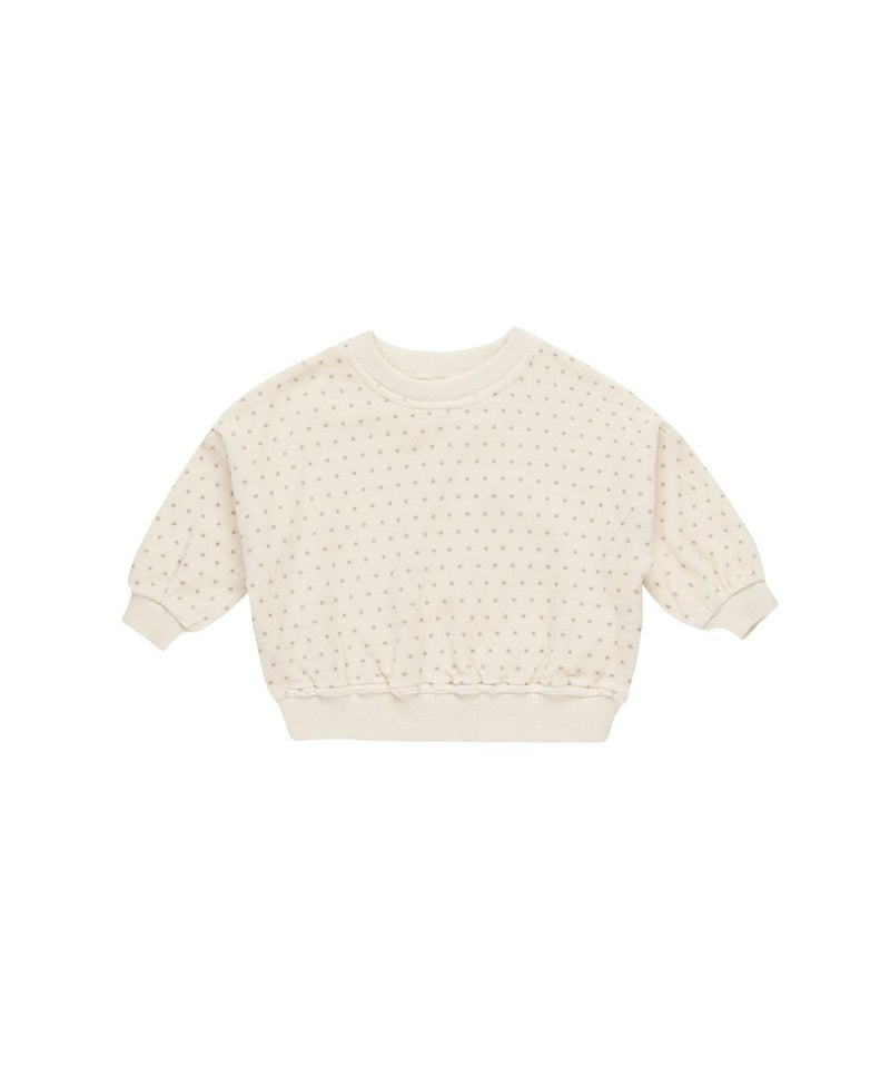 Quincy Mae Baby Velour Relaxed Sweatshirt Polka Dot