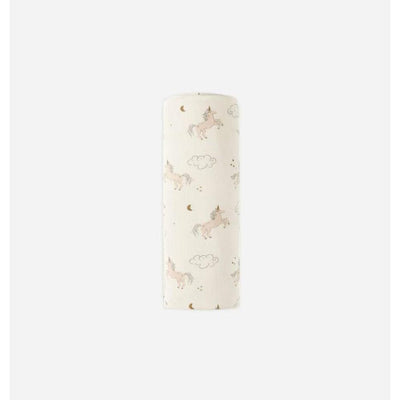 Quincy Mae Baby Woven Swaddle Unicorns/ natural - Studio Play