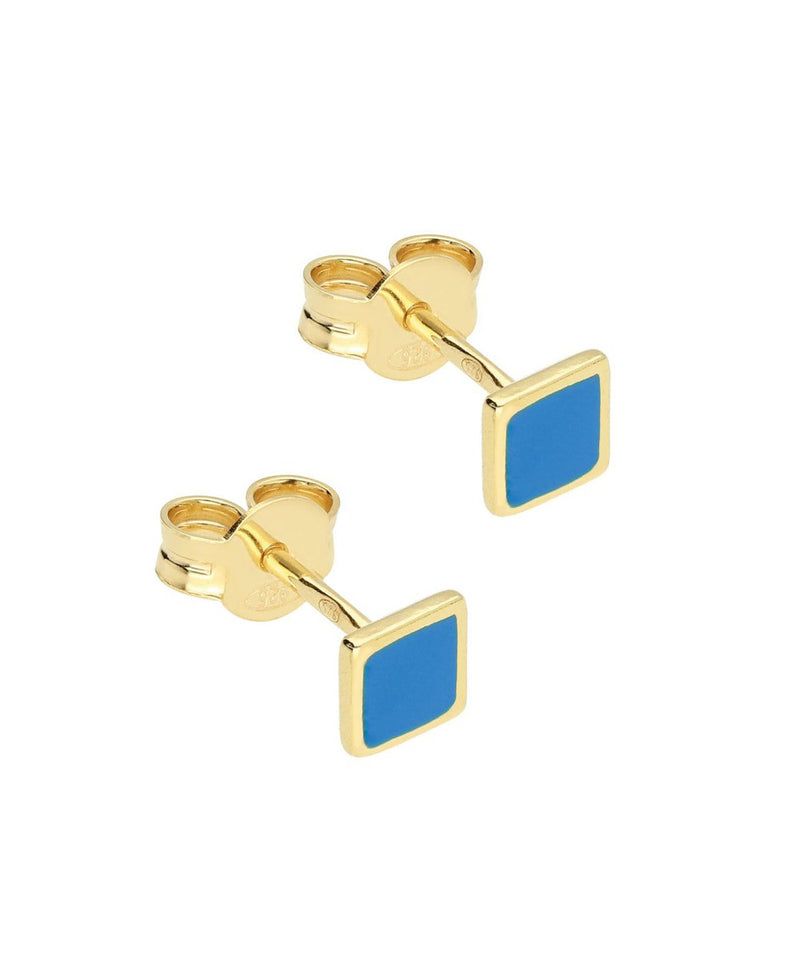Selva Sauvage Oorbellen Square Studs French Blue