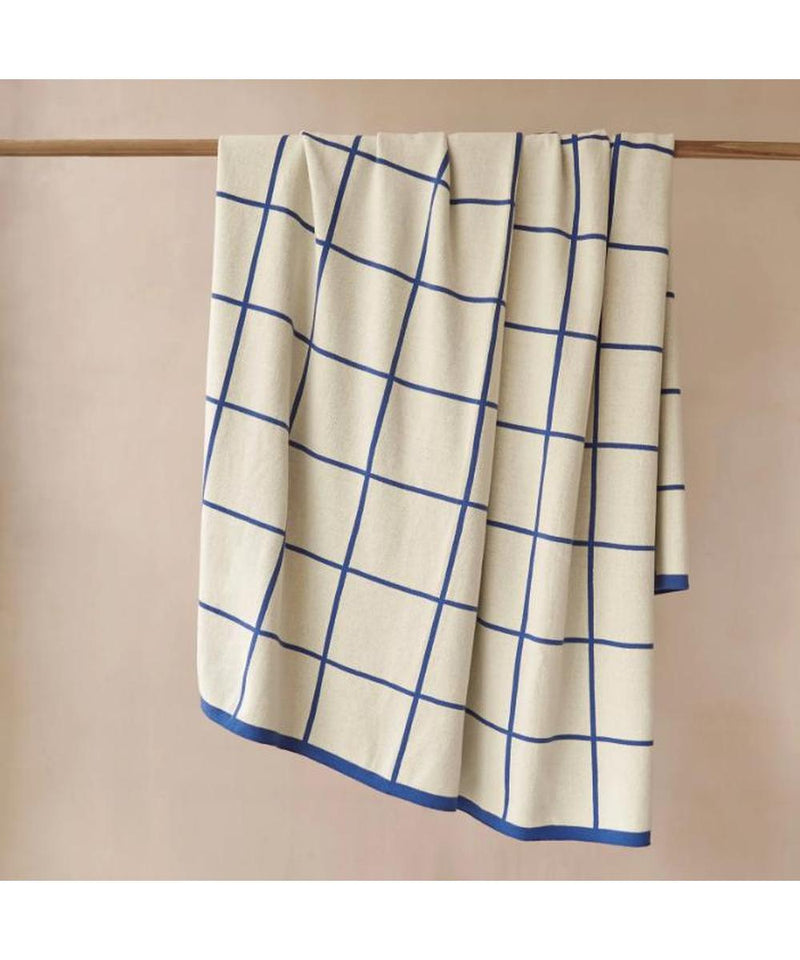 Sophie Home Grid Throw: Cobalt