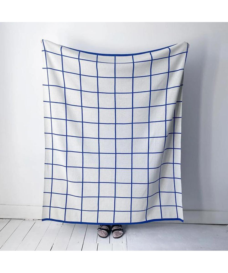 Sophie Home Grid Throw: Cobalt