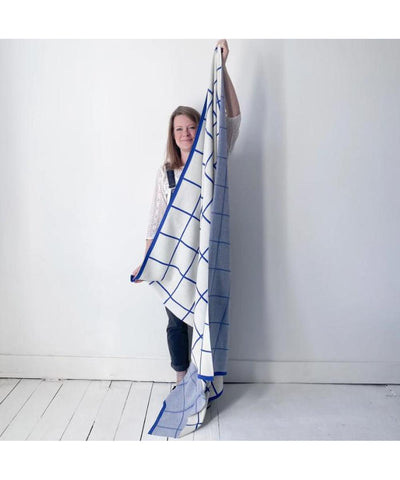 Sophie Home Grid Throw: Cobalt