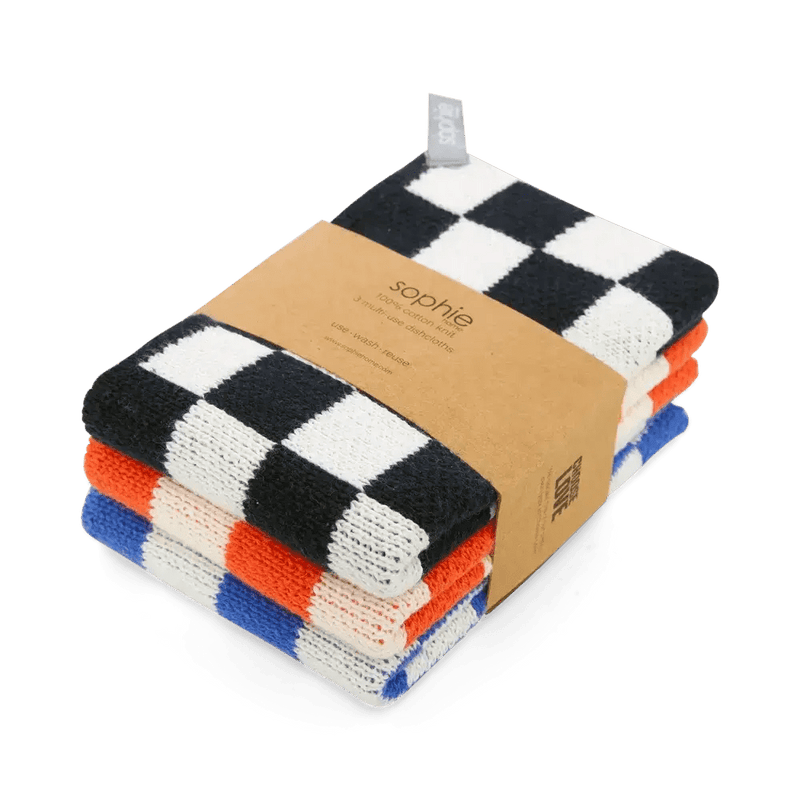 Sophie Home Reusable Dishcloth Navy Check - Studio Play