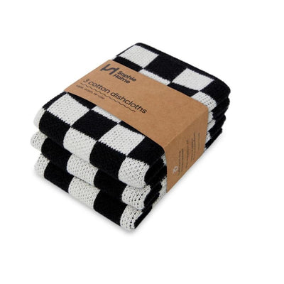 Sophie Home Reusable Dishcloths: Black Check - Studio Play