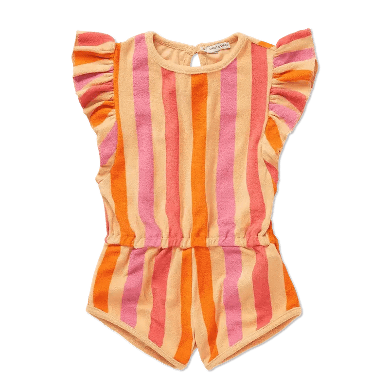 Sproet & Sprout Baby Ruffle Terry Jumpsuit Stripes - Studio Play